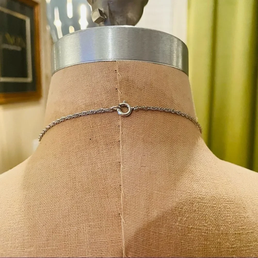 ♥️ Necklace 1950s CUBIC ZIRCONIA Rhinestone Choker, bridal, formal, price firm